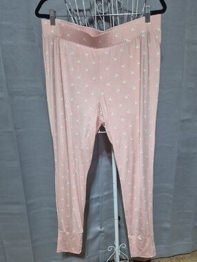 Lands' End Pink Floral Print Leggings
